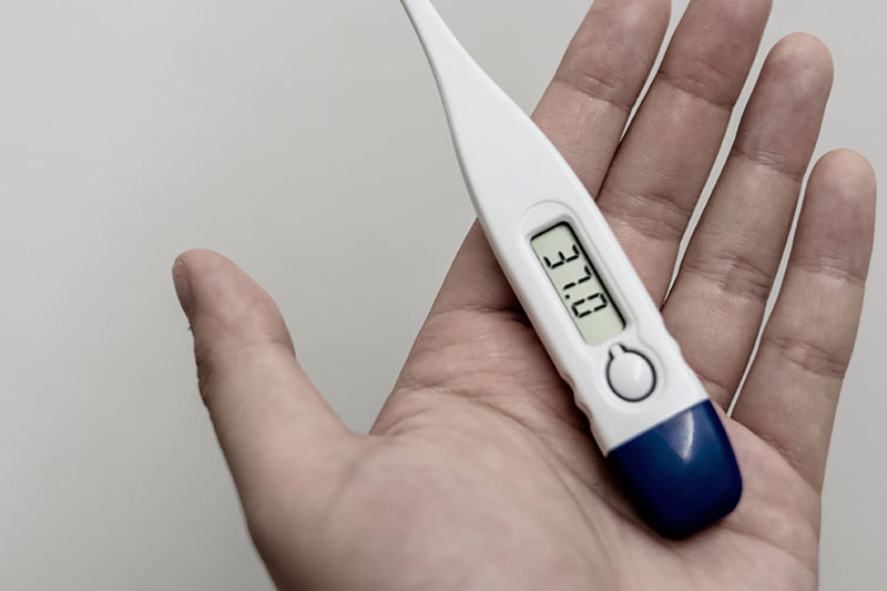 Sygdomsangst illustreres ved at vise et termometer. 